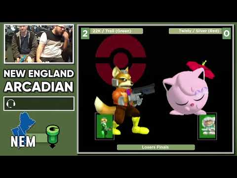NE Melee Arcadian 10 - 22K/Trail (Green) vs. Silver/Twisty (Red) - SSBM Doubles LF
