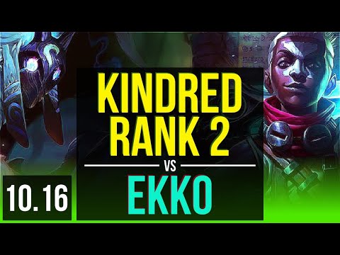 KINDRED vs EKKO (JUNGLE) | Rank 2, Rank 1 Kindred, 70% winrate, Legendary | EUW Challenger | v10.16