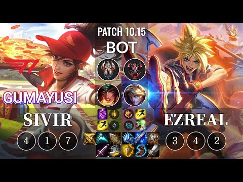 T1 Gumayusi Sivir vs Ezreal Bot - KR Patch 10.15