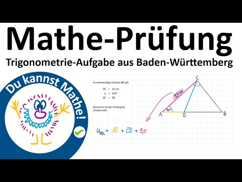 Original-Trigonometrie-Aufgabe der Abschlussprüfung aus Baden-Württemberg, Mathe, Realschule
