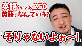  - ネイティブが使う英語表現当てクイズQ250 ー そりゃないよ～！ー