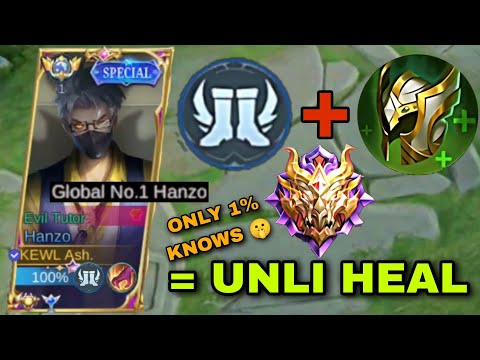 UNLI HEAL!!😱 ONLY 1% KNOW THIS BUILD (hanzo best build and emblem)