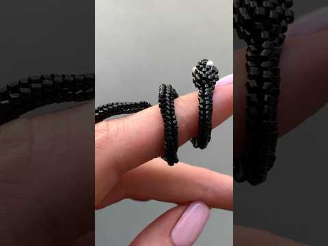 Beaded snake 🐍 ring #beadcraft