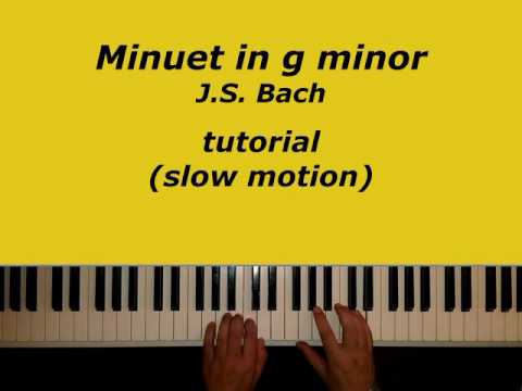 Minuet in g minor JS Bach tutorial