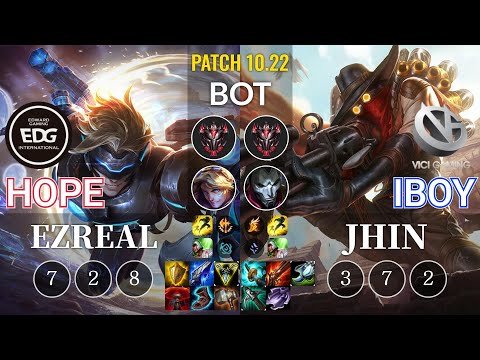 EDG Hope Ezreal vs VG iBoy Jhin Bot - KR Patch 10.22
