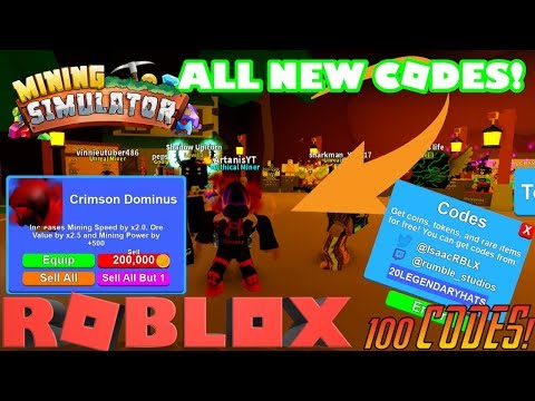 Mining Simulator: ALL 100+ CODES 2020! (20 LEGENDARY HAT CRATES AND 20+ LEGENDARY EGGS FREE) |Roblox