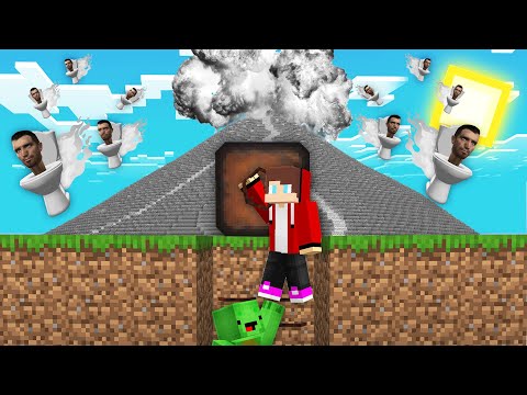 JJ and Mikey VS Volcano eruption with Scary SKIBIDI TOILET in Minecraft Challenge Maizen Mizen Mikey