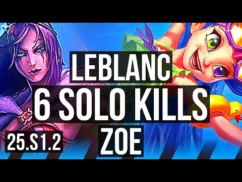 LEBLANC vs ZOE (MID) | 10/1/1, 6 solo kills, Legendary | KR Grandmaster | 25.S1.2