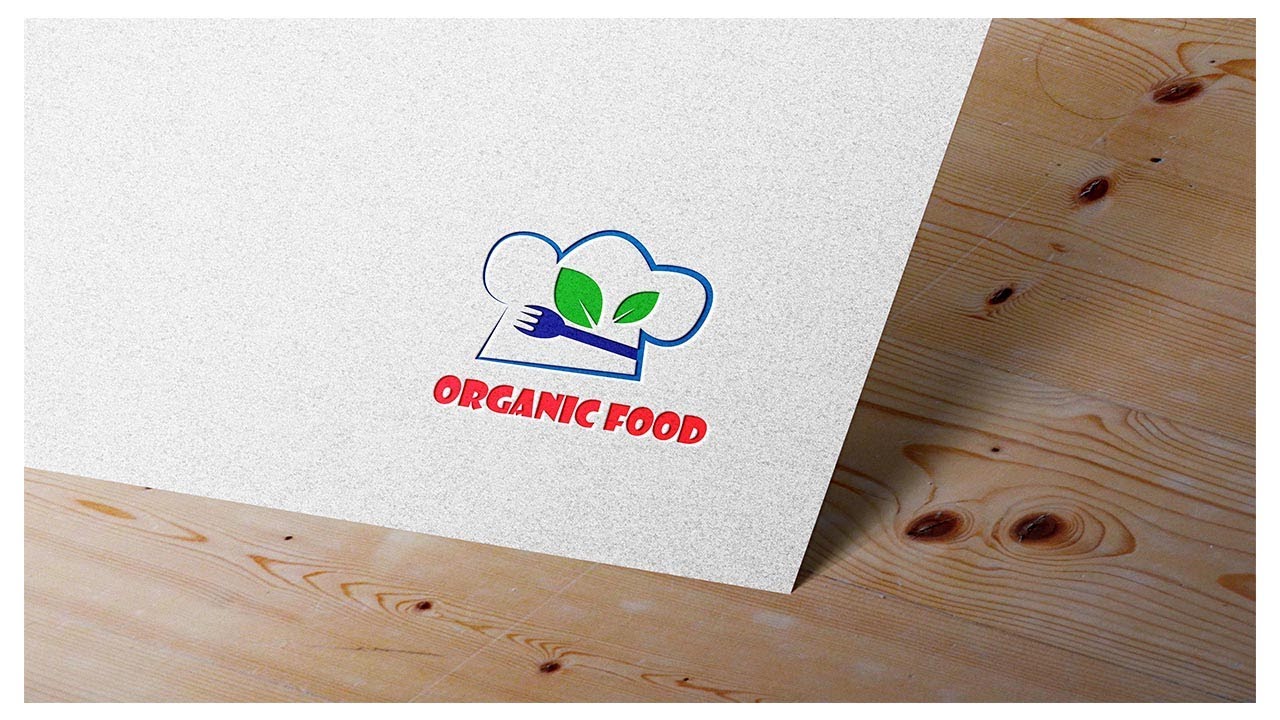 organic food vector minimalist or flat logo