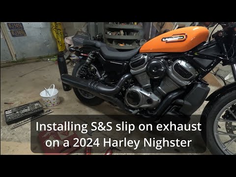 S&S Slip on muffler installation on a 2024 Harley Davidson Nightster