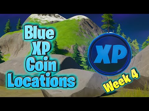 All XP Coins Blue - Week 4 All Locations - Chapter 2 Season 3 Fortnite