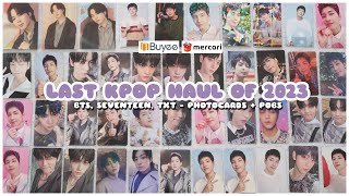 last collective kpop haul + unboxing of 2023 🤍❄️💌 buyee mercari japan | bts, seventeen, txt