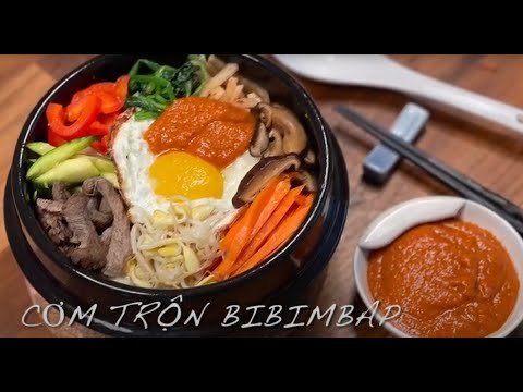Cách làm cơm trộn Bibimbap Hàn Quốc đơn giản tại nhà, cơm cháy , món ngon ẩm thực Hàn