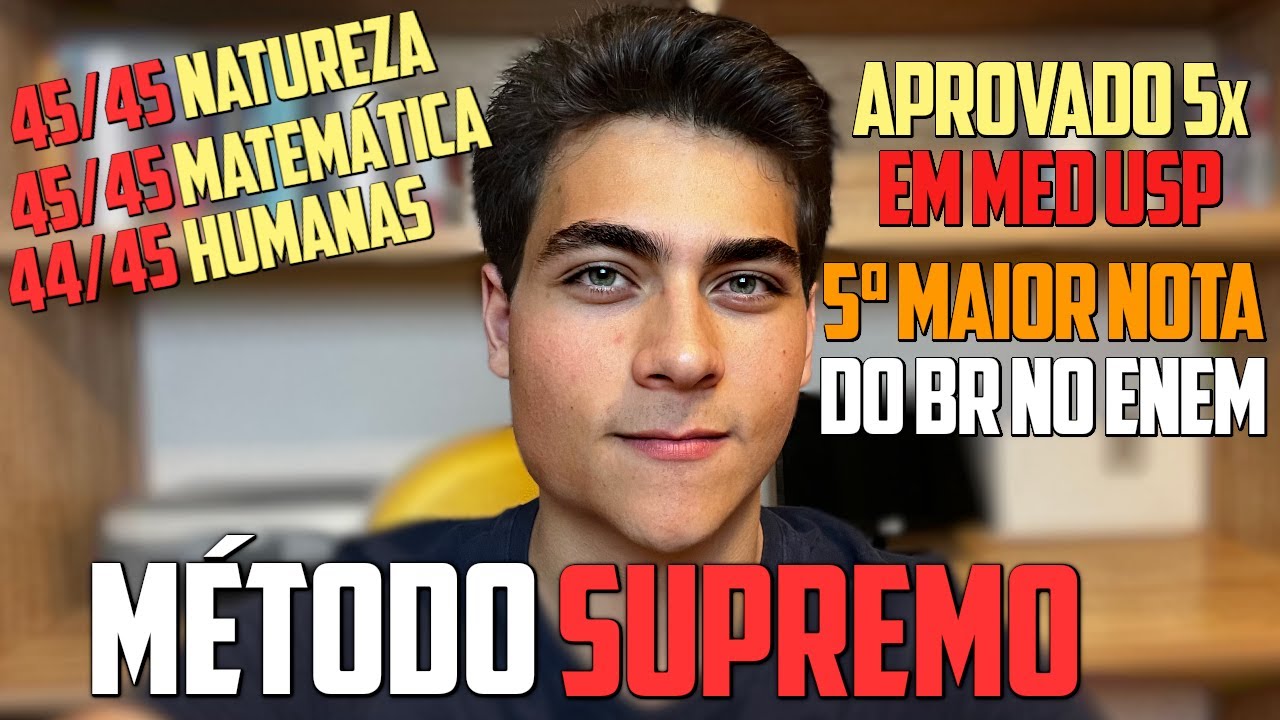 MEU MÉTODO SUPREMO DE ESTUDOS | 851 de MÉDIA e 5ª MAIOR NOTA DO BRASIL NO ENEM