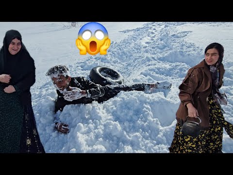 Excitement in the Snow! 🏂❄️A Happy Day for Ali family while GholamAli is in Prison