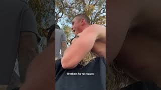 Download lagu Brother is pretending to beat up his sister for no reason! mp3