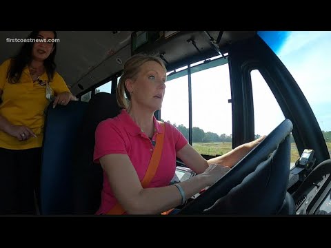 WATCH: Jessica Clark learns how to drive a school bus