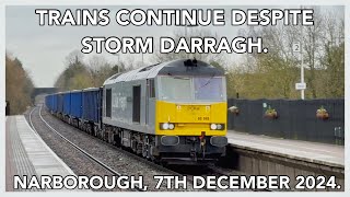 Trains continue despite STORM DARRAGH, Narborough, 7th December 2024.
