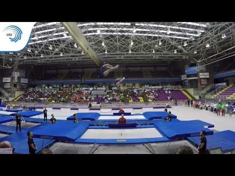 Claudia PRAT & Cristina SAINZ (ESP) - 2016 Trampoline Synchro Europeans, final