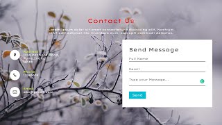 Responsive Contact Us Page Design using Html CSS | HTML Responsive Web Page Design
