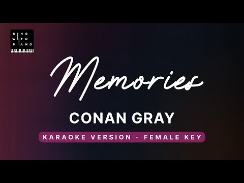 Memories - Conan Gray (FEMALE Key Karaoke) - Piano Instrumental Cover with Lyrics