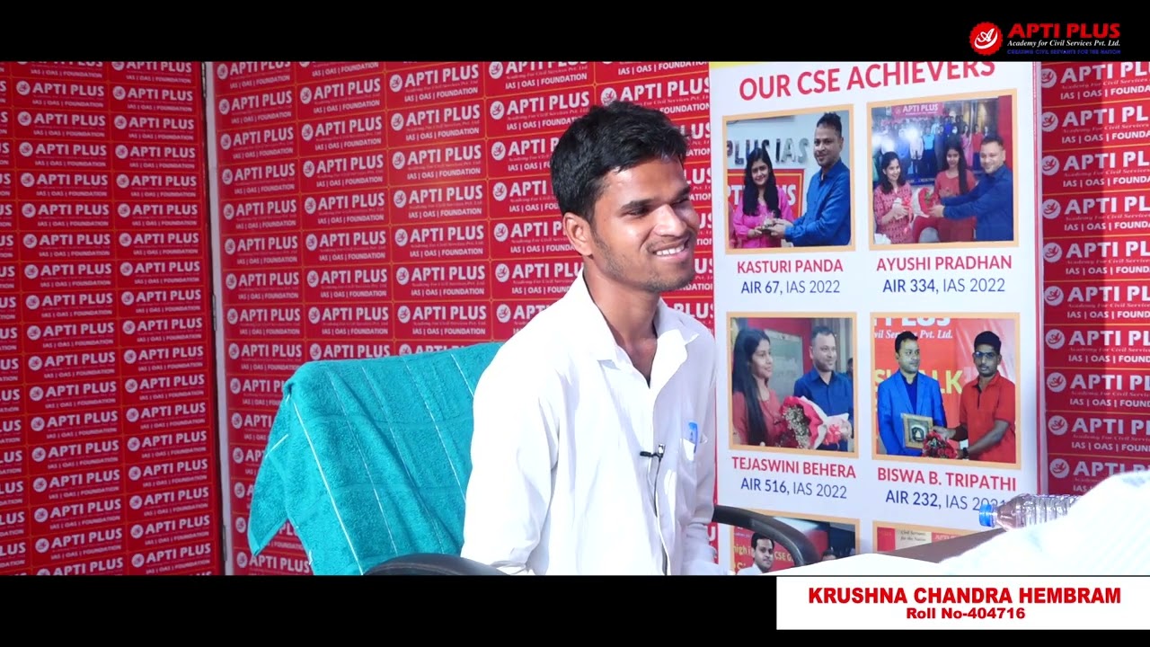 KRUSHNA CHANDRA HEMBRAM || RANK 185 || OAS 2024 || Mock Interview || APTI PLUS