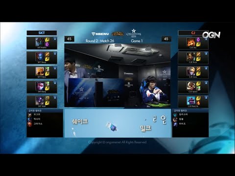 SKT T1 vs CJ Entus Game 1 Highlights - Week 10 LCK Champions Korea Summer 2015