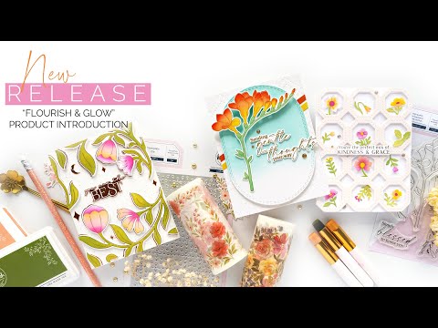 🌟🌸 NEW Release "Flourish & Glow" Washi, Stamp, Stencil, Die, & Press Plate Intro!