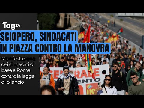 Sciopero generale dei sindacati di base contro la Manovra: la manifestazione a Roma