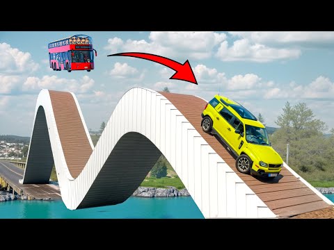 Cars vs Roller Coaster Bridge 🔥 BeamNG Drive