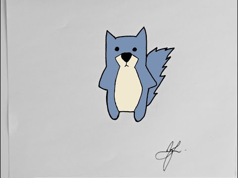 How to draw a cute wolf step by step easy. Kolay kurt ...