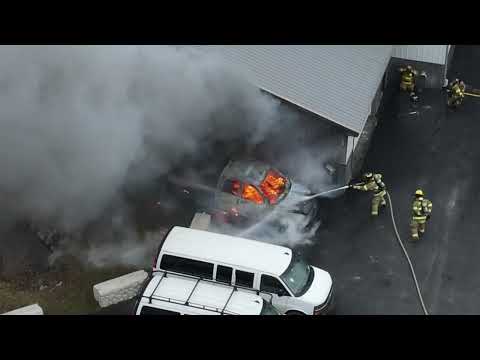 Lancaster Fire Dept 188 Erie Street Window Specialist Car Fire.