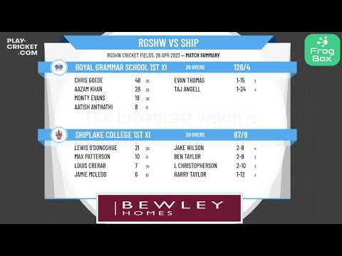 ECB - Friendly - Royal Grammar School 1st XI v Shiplake College 1st XI