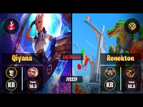 Tempt QIYANA (Mid) [Electrocute] VS RENEKTON - Challenger KR Patch 10.3
