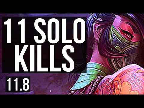 AKALI vs VOLIBEAR (TOP) | Rank 4 Akali, 11 solo kills, 16/3/7, Legendary | JP Master | v11.8