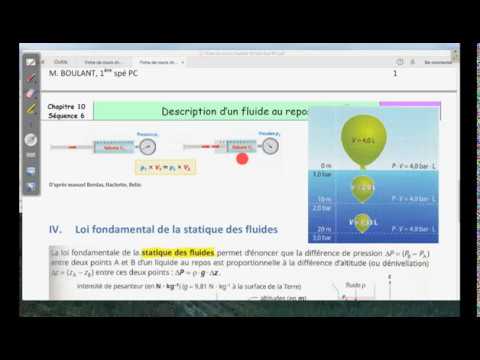 Fiche de cours chapitre 10 : Description d'un fluide au repos
