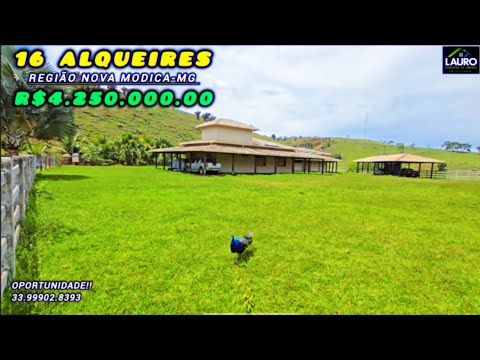 🌿 VENDE FAZENDA 16 ALQUEIRES / NOVA MODICA-MG COM BARRAGEM E CASA SEDE LUXO 🌿 