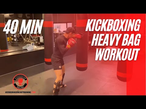 Kickboxing heavy bag home workout  40 minute