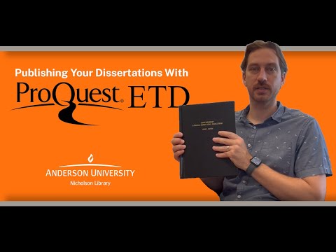How to Publish Your Dissertation with ProQuest ETD