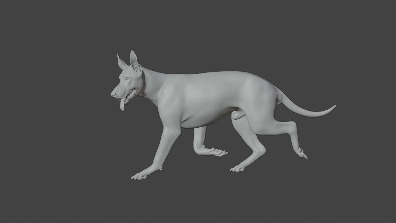 Realistic German Shepherd Rigged Animated 3D Model