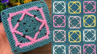 Easy&Unique crochet granny square tutorial for beginners 