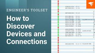 How to Discover Devices and Connections With Engineer's Toolset