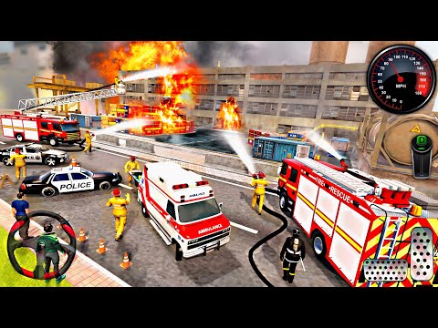 Fire Truck City Rescue Simulator - US Emergency 911 Ambulance Driving 3D : Android Gameplay