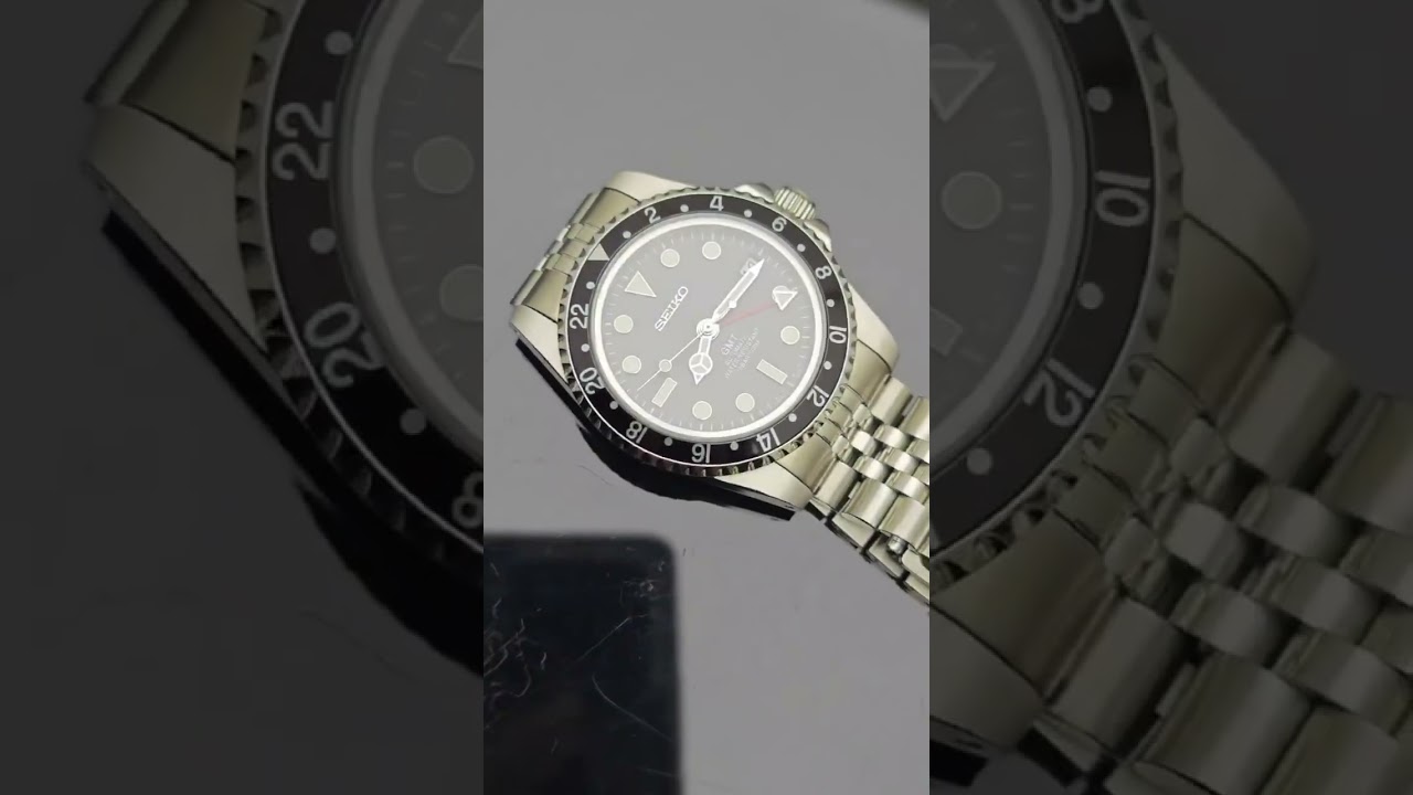 Custom MilSub Vintage Seiko Black Red GMT Benz Date Mod #zjaniwatches #timelessdesign #watch #mod