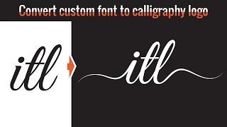 Calligraphy logo design tutorial | How to make custom text calligraphy