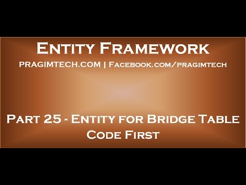 Part 25 Entity for BridgeTable in many to many relationship code first