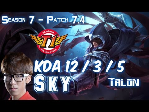 SKT T1 Sky TALON vs ZED Mid - Patch 7.4 KR