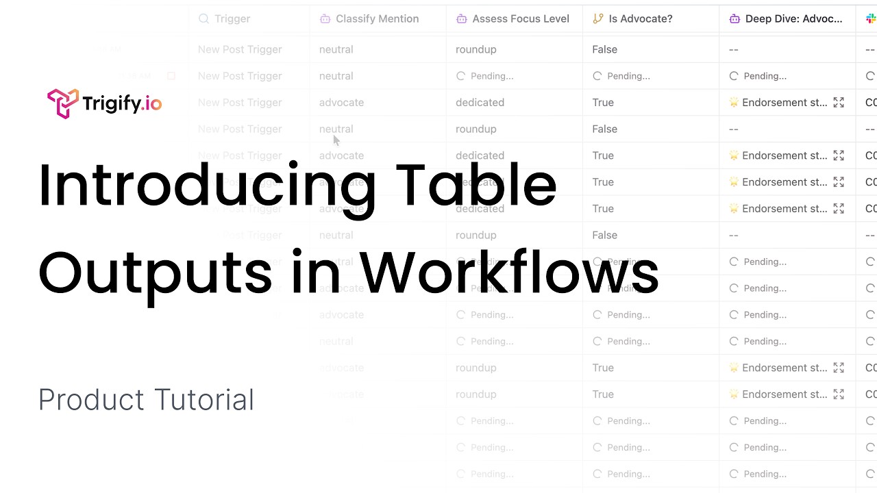 Introducing Table Output for Workflows