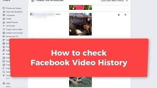 How to check Facebook video history