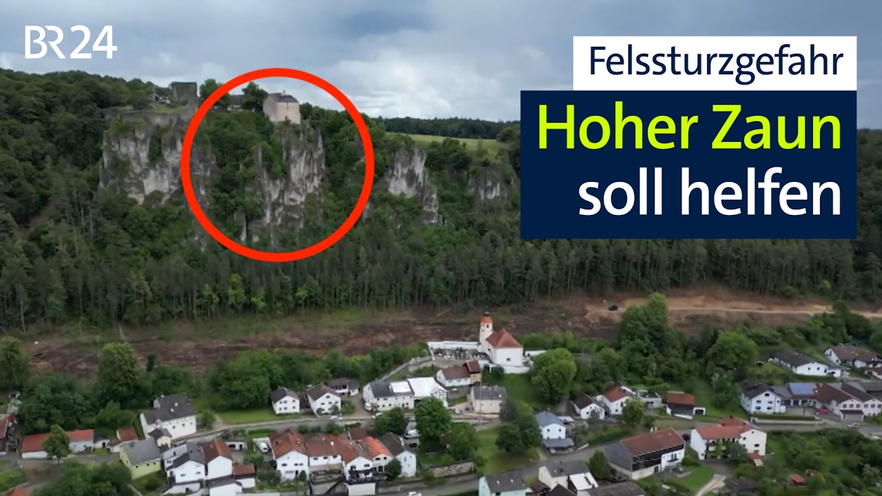 Zehn Meter hoher Zaun soll Dorf vor Felssturz | Abendschau | BR24